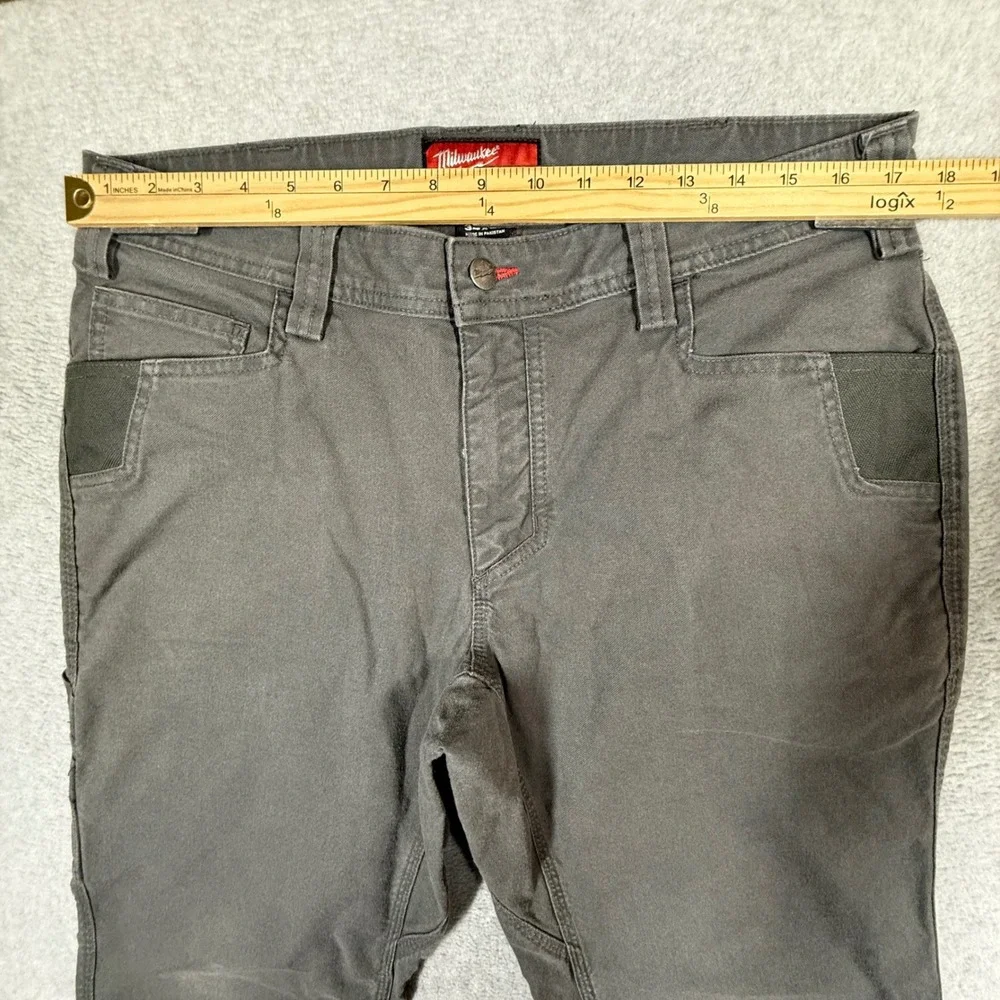 Milwaukee M650 Work Pant Mens 34x30 Gray Utility Carpenter Canvas Trousers
